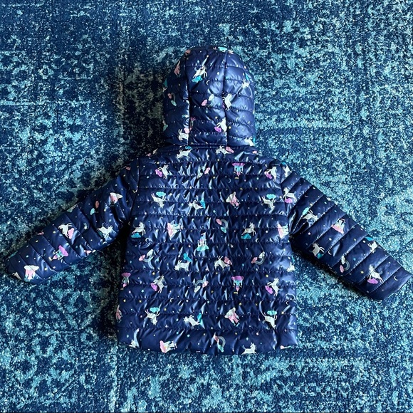 Cat & Jack Unicorn Puffer Coat Toddler Girls 2T - Picture 10 of 13